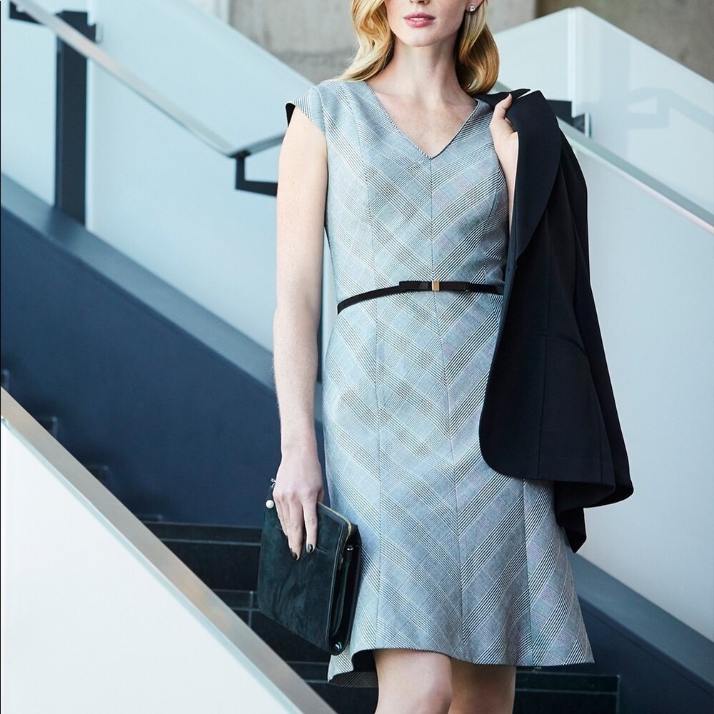 WHBM Plaid A-Line Dress